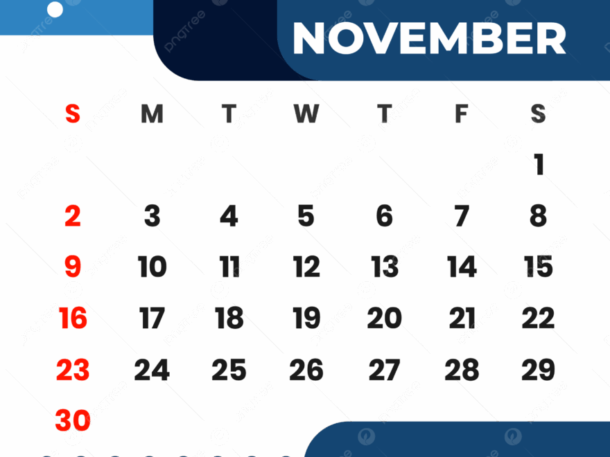 Month November 2025 Blue Calendar Clipart Vector November Blue Calendar 2025 Month October PNG And Vector With Transparent Background For Free Download