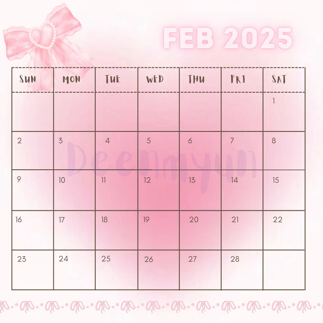 Pink October Calendar 2025