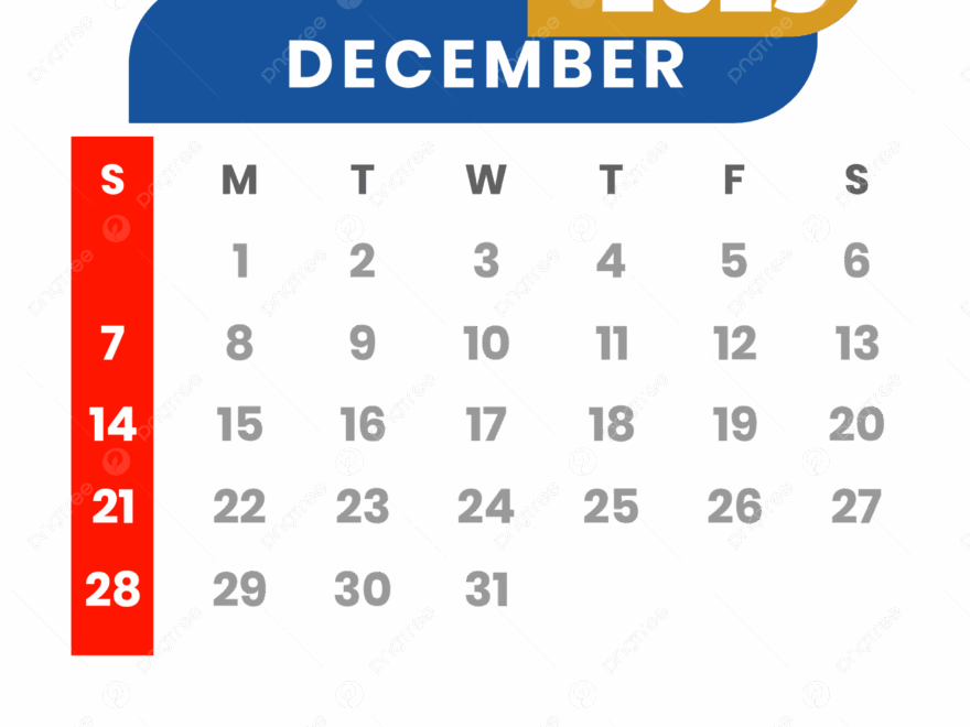 Monthly Calendar December 2025 Clipart Vector Monthly Calendar December 2025 Calendar 2025 PNG And Vector With Transparent Background For Free Download