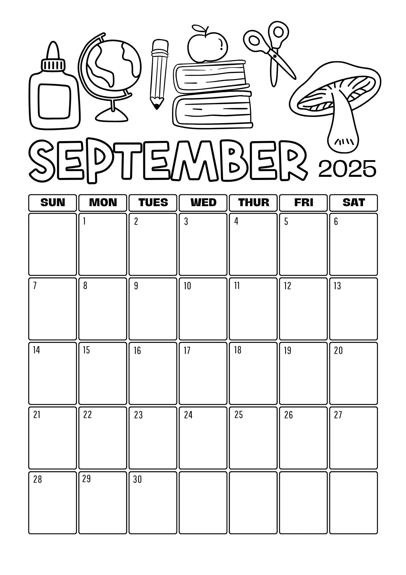 Monthly Colouring Calendar 2025 Printable The Mummy Bubble