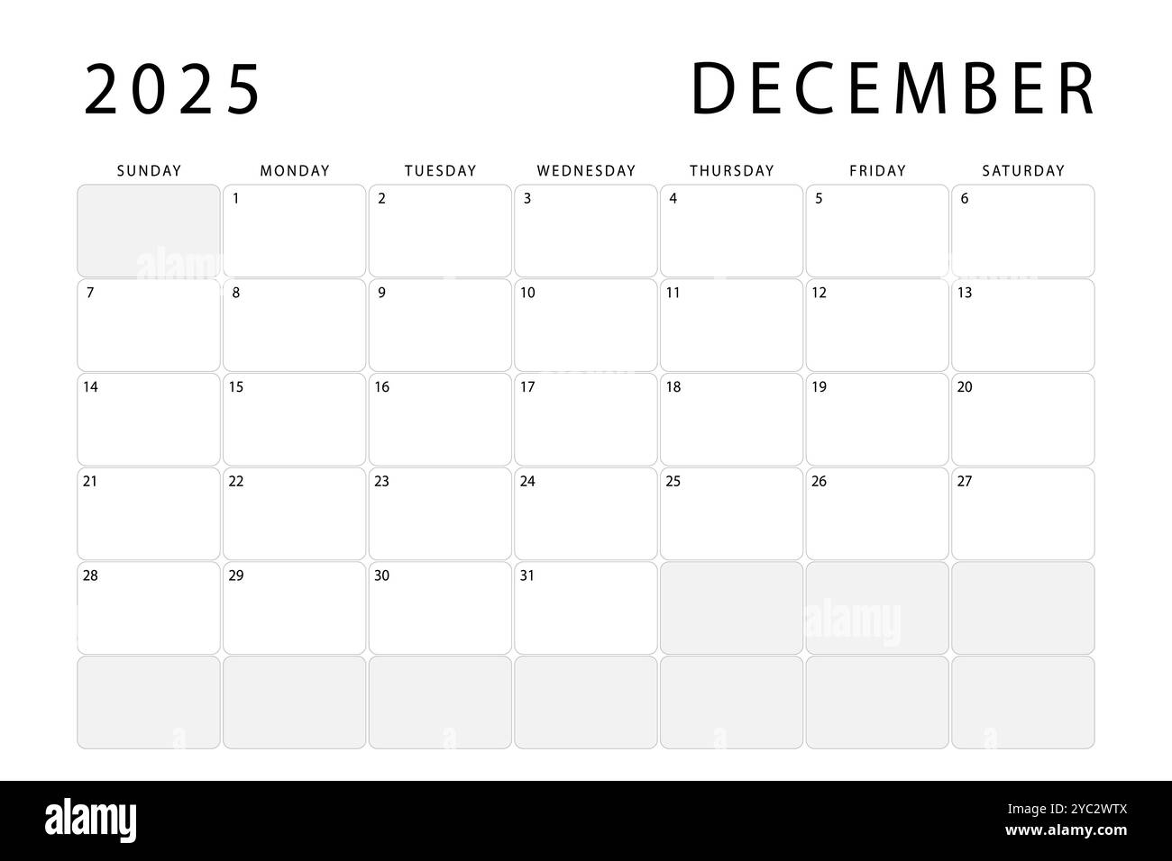 December Fillable Calendar 2025