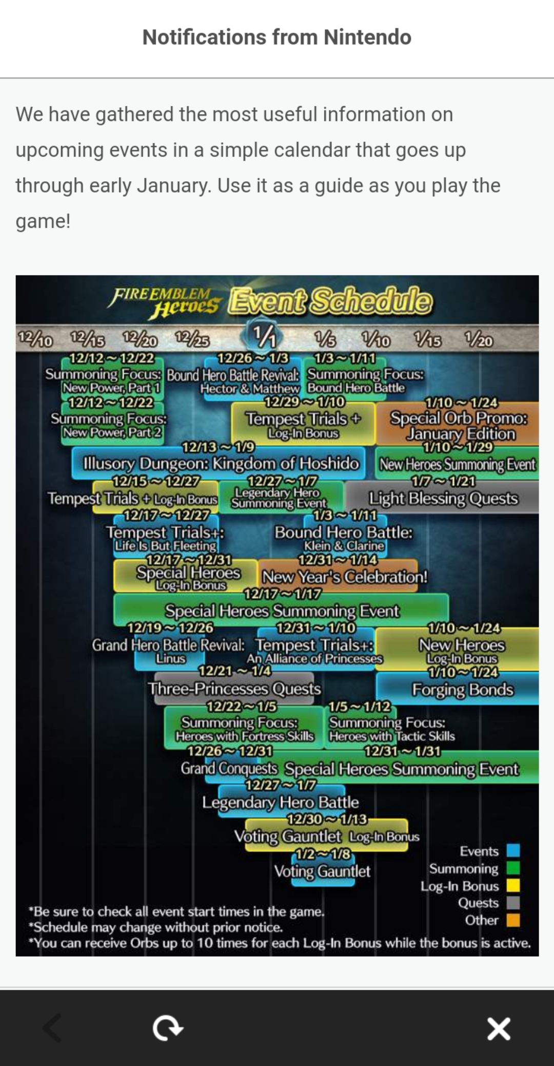 Fire Emblem Heroes December Calendar