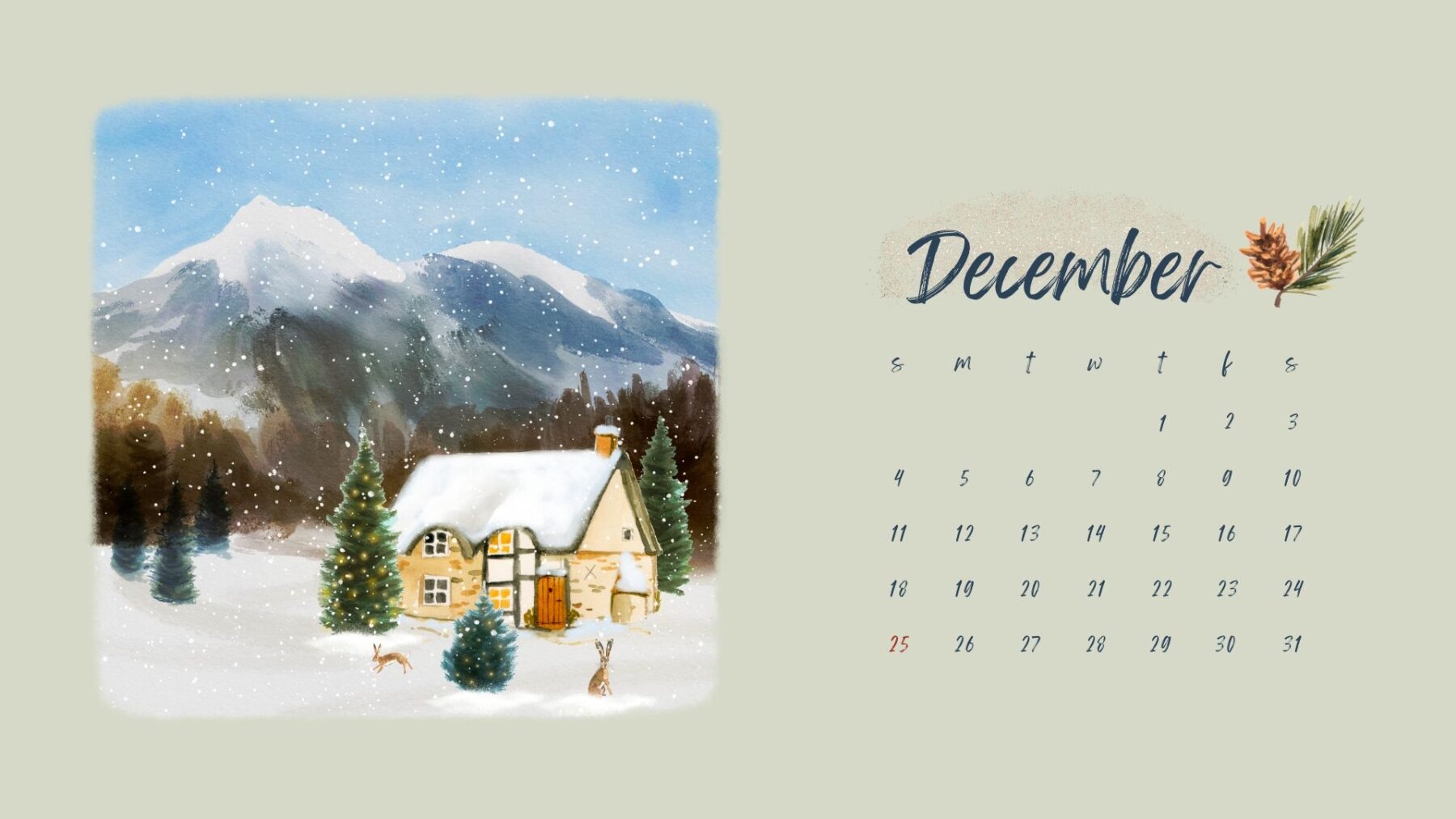 December Calendar Desktop Background