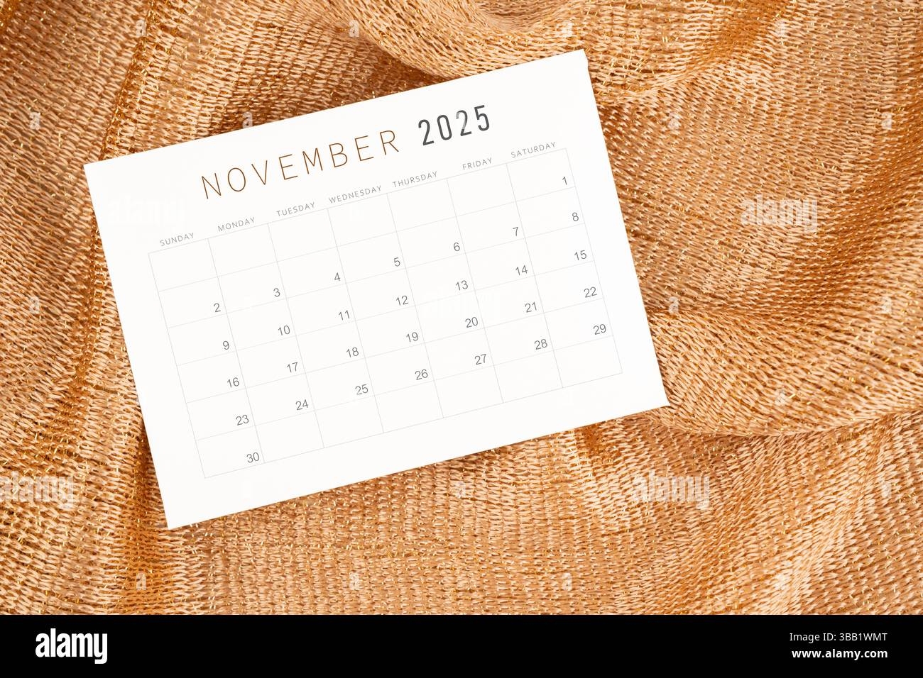 November 2025 Calendar Card For The Organizer To Plan And Reminder And Butterfly Paper On Yellow Background Stock Photo Alamy