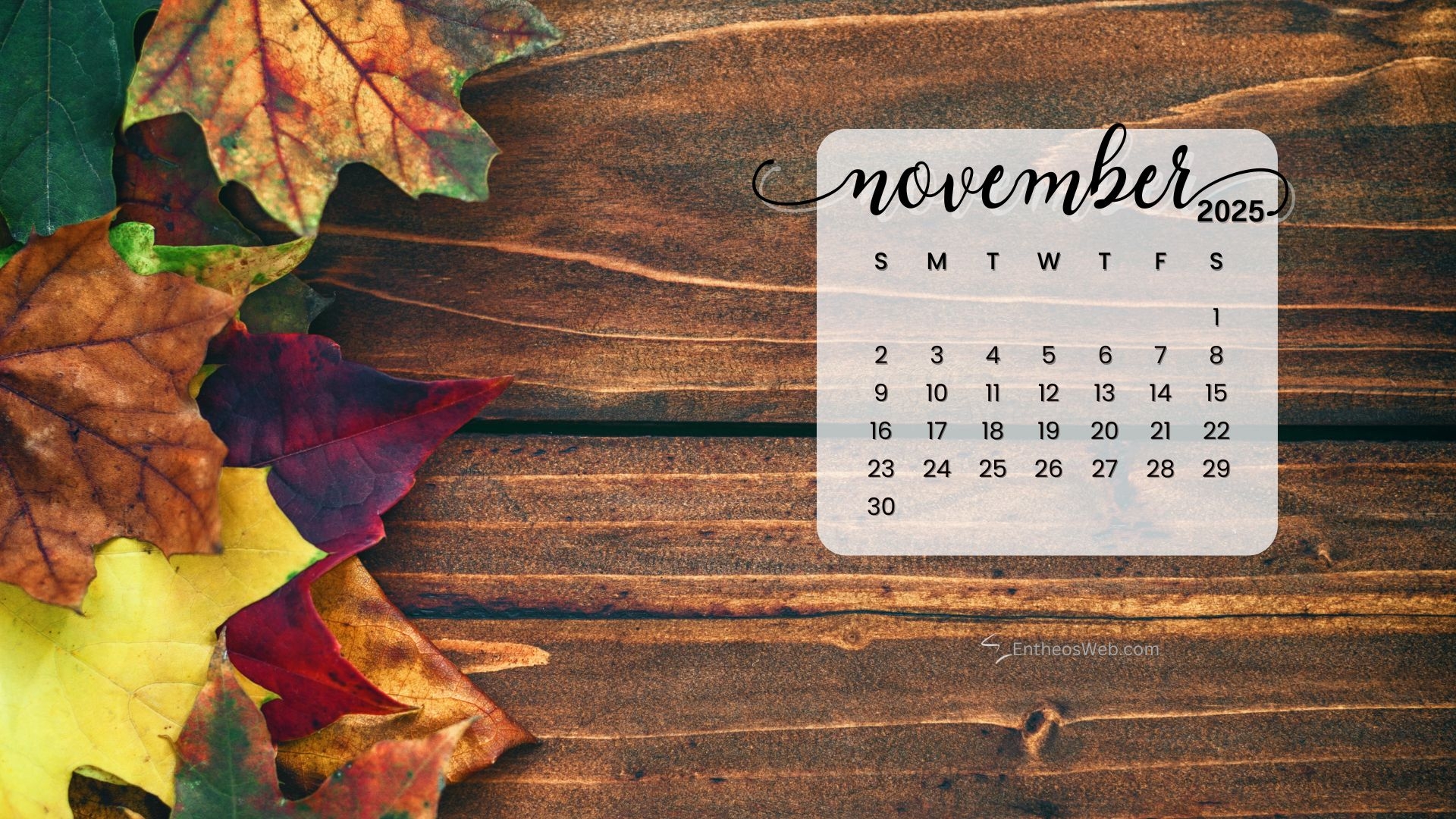 November 2025 Calendar Desktop Wallpaper Backgrounds EntheosWeb