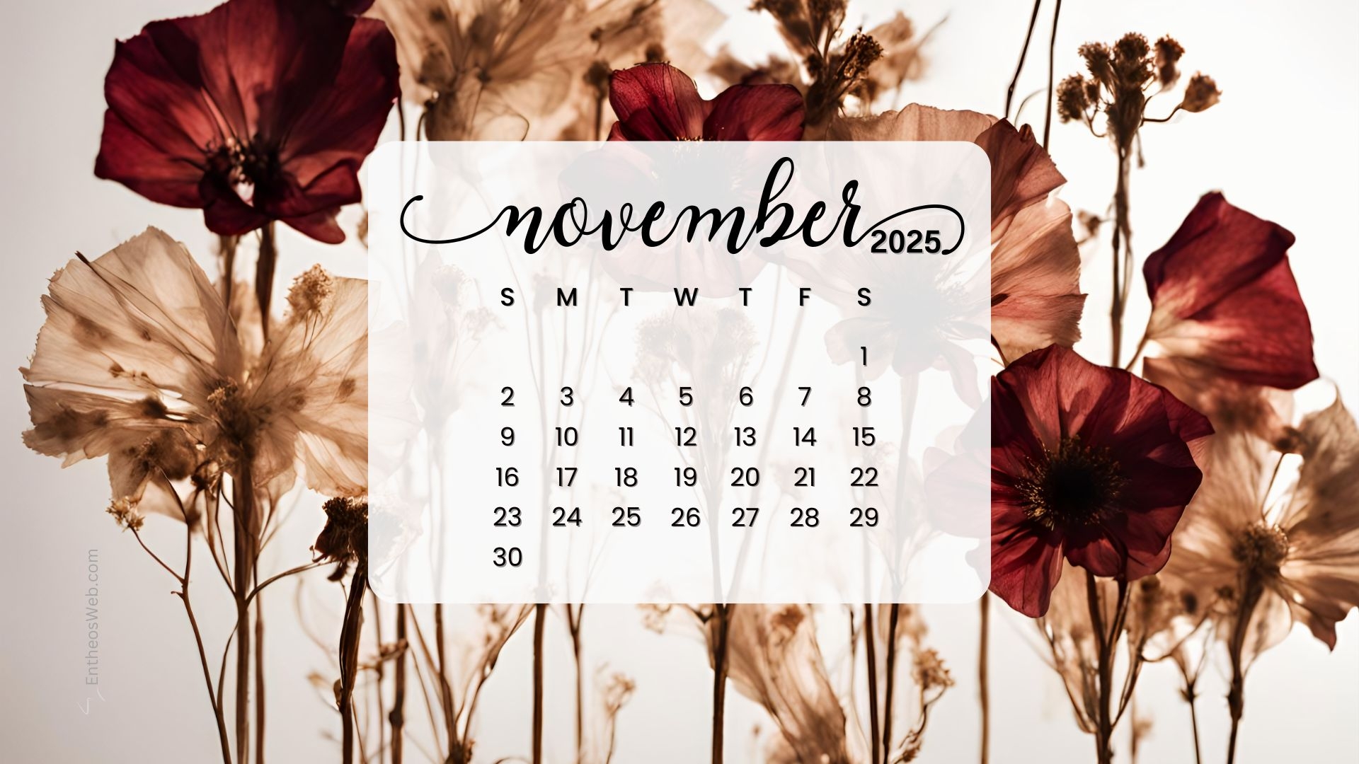 November Desktop Wallpaper Calendar 2025