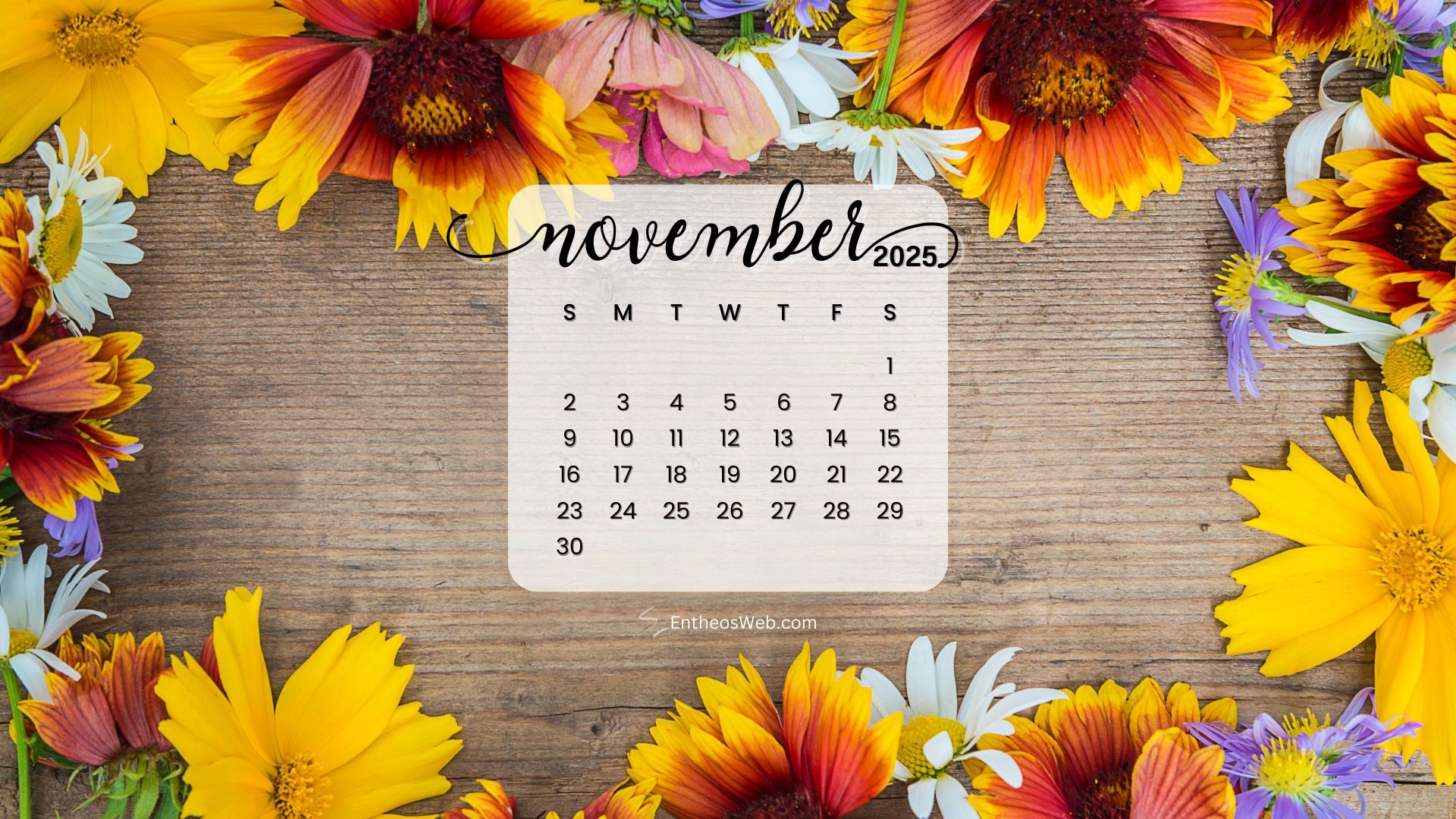November 2025 Calendar Desktop Wallpaper Backgrounds EntheosWeb