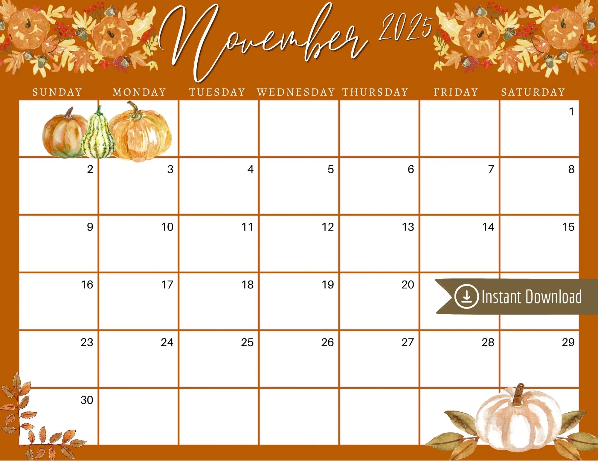 October And November 2025 Printable Calendar