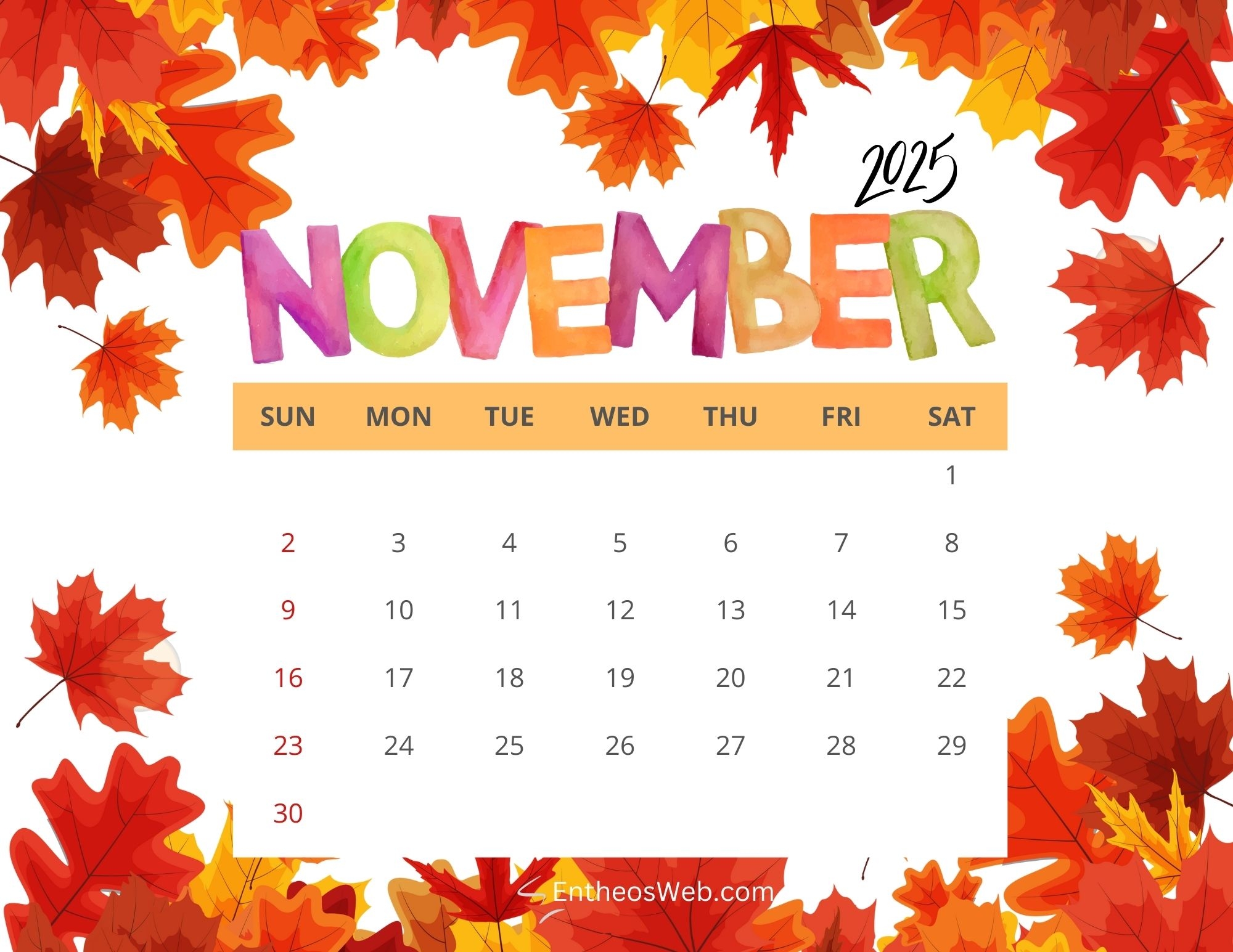 2025 November Wallpaper Calendars