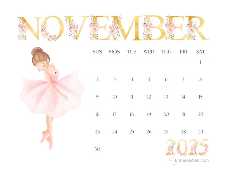November 2025 Calendar Printables EntheosWeb