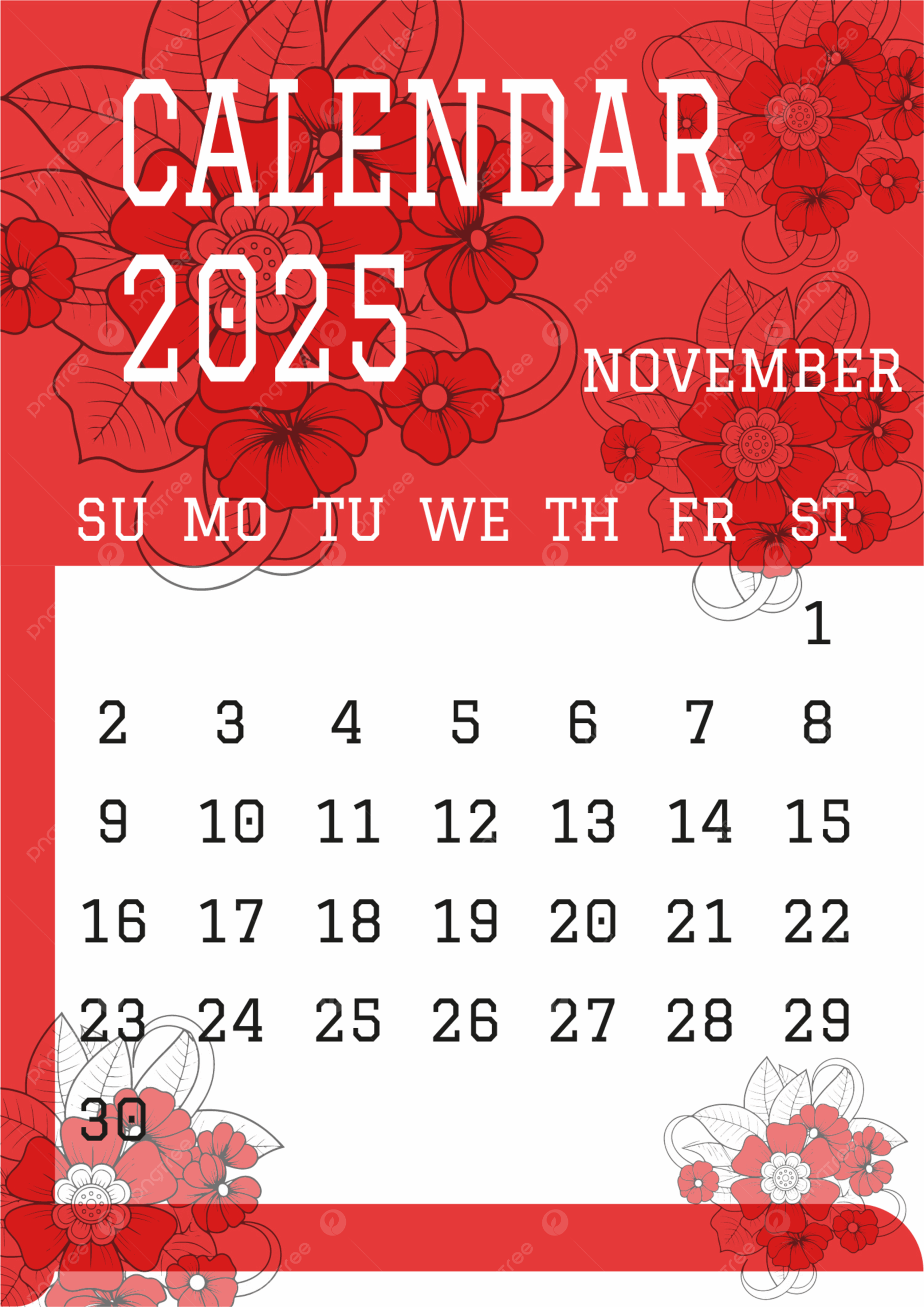 November 2025 Calendar Template Vector Template Download On Pngtree