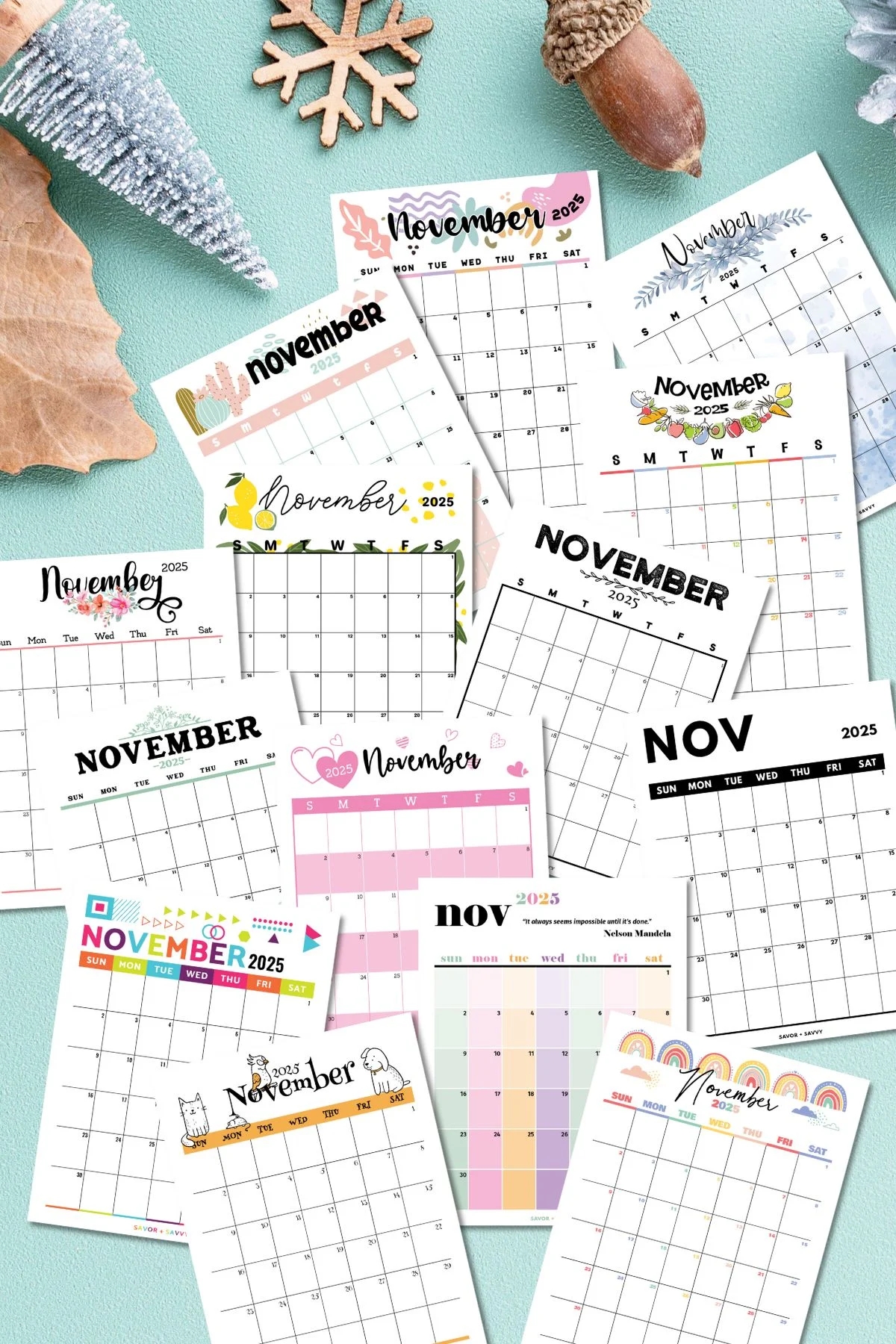 November 2025 Calendar Templates 14 Free Printables Savor Savvy