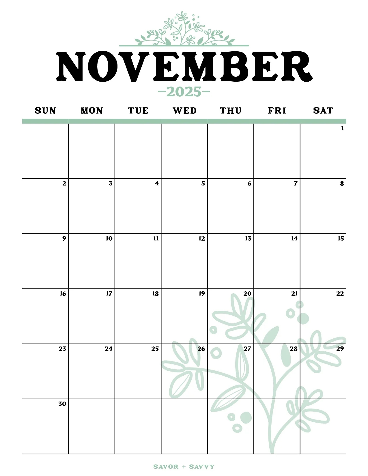 Weekly Calendar November 2025