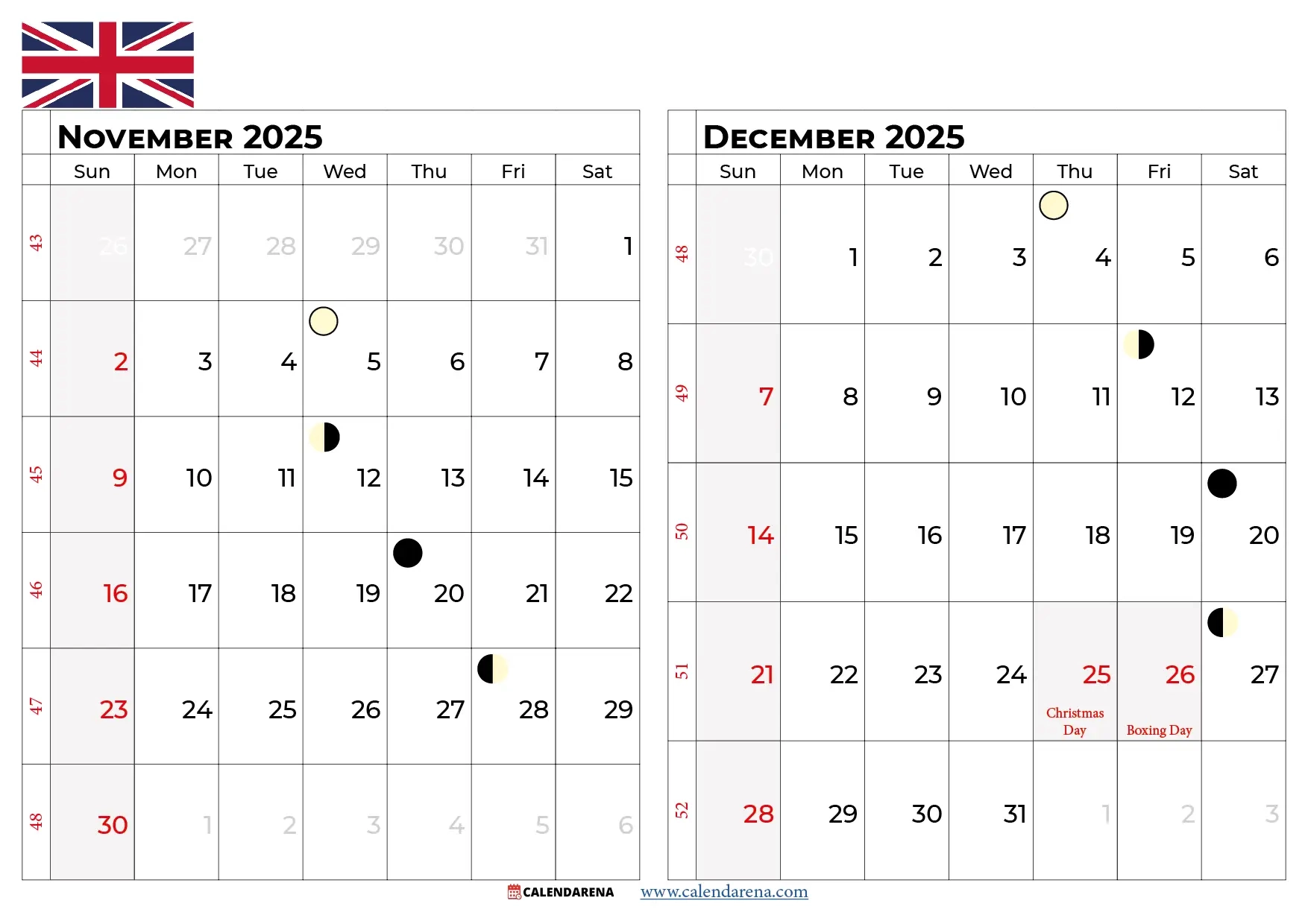2025 November December Calendar