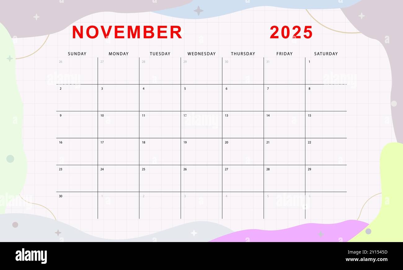 Cute November Calendar 2025