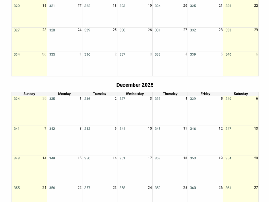 November And December 2025 Calendar Custom Calendar Maker