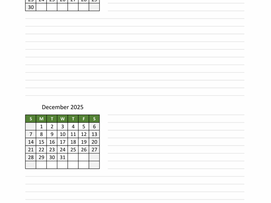 November And December 2025 Calendar WikiDates