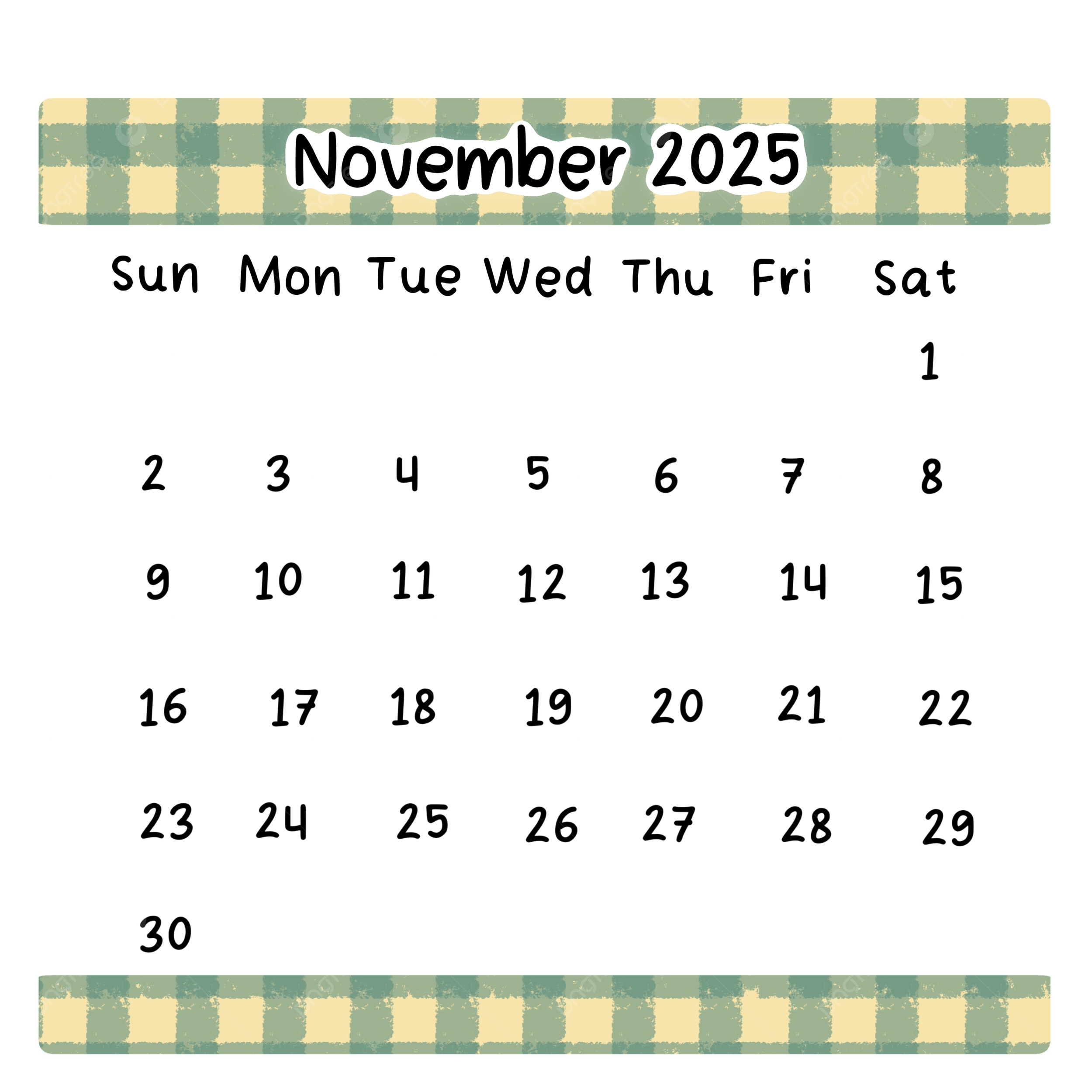 November Calendar Of 2025 Template November 2025 Calendar PNG Transparent Clipart Image And PSD File For Free Download