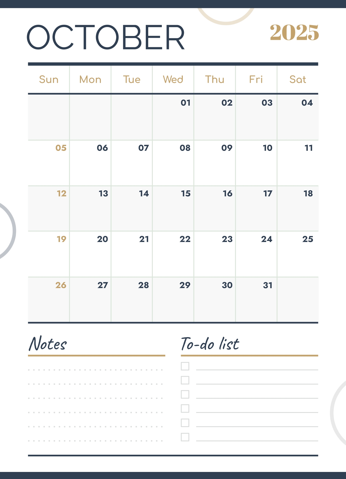 October 2025 Calendar Free Google Docs Template Gdoc io