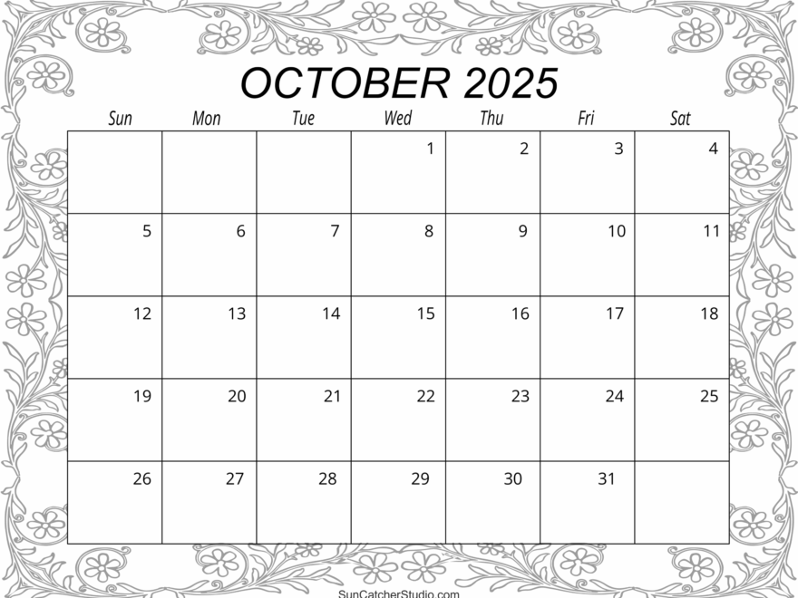 October 2025 Calendar Free Printable Free Printables Monograms Design Tools Patterns DIY Projects