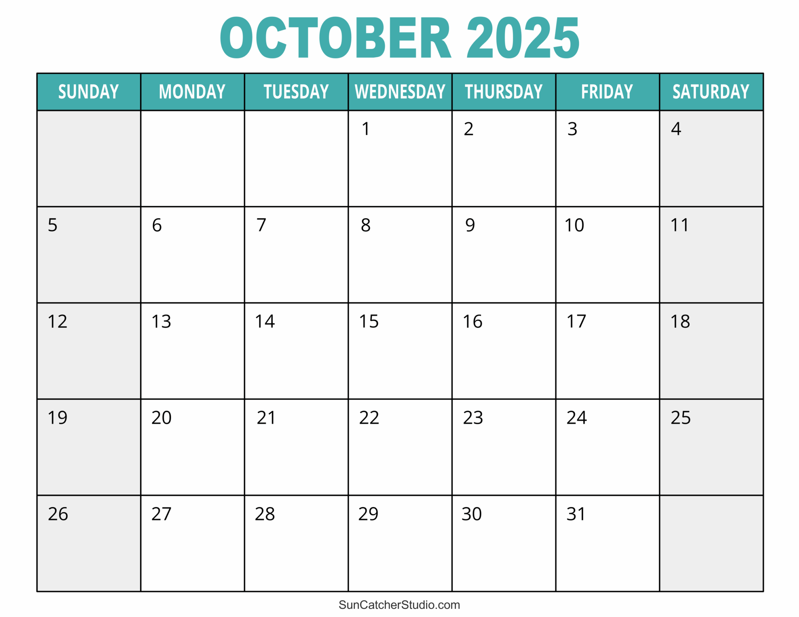 Blank Calendar September And October 2025