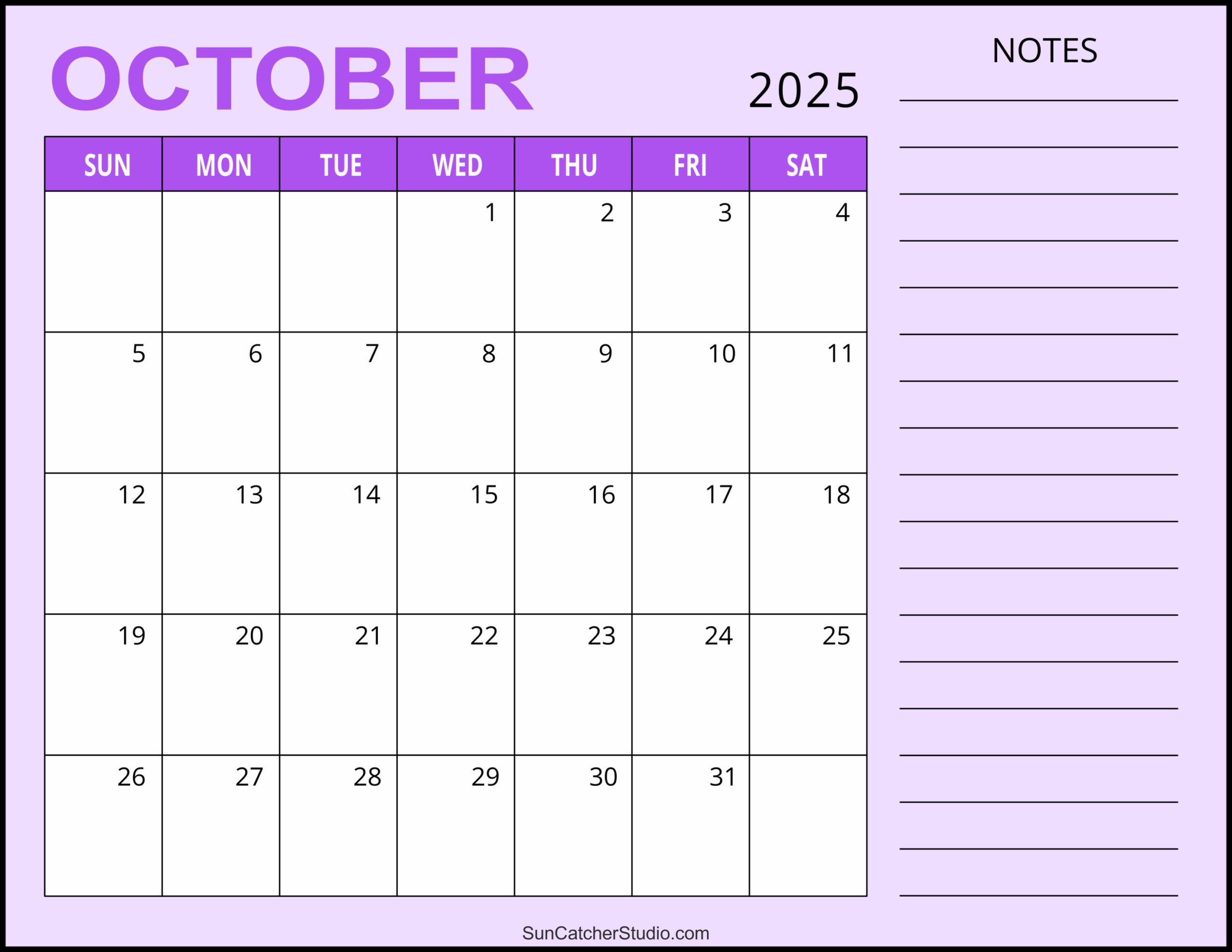October 2025 Calendar Free Printable Free Printables Monograms Design Tools Patterns DIY Projects