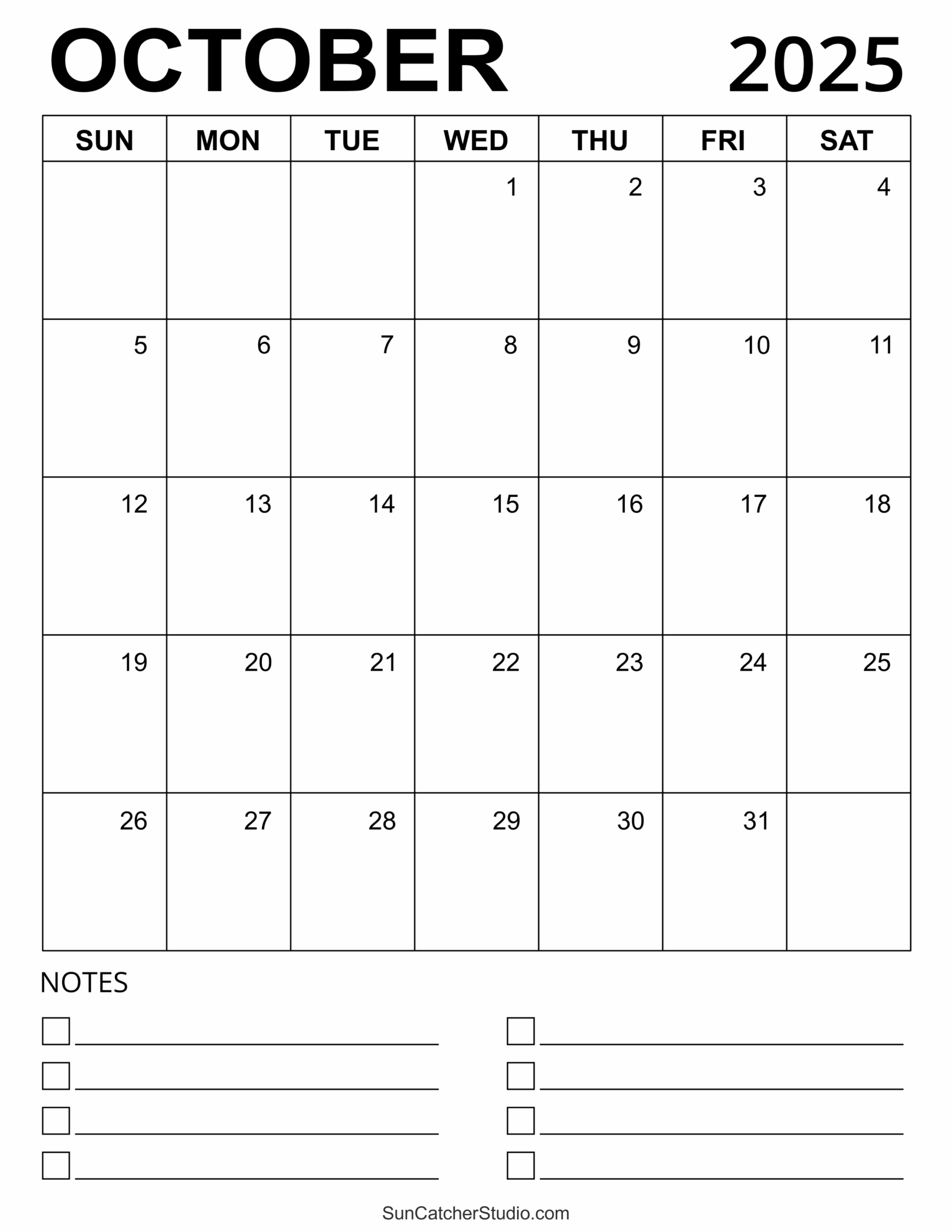 October 2025 Calendar Free Printable Free Printables Monograms Design Tools Patterns DIY Projects