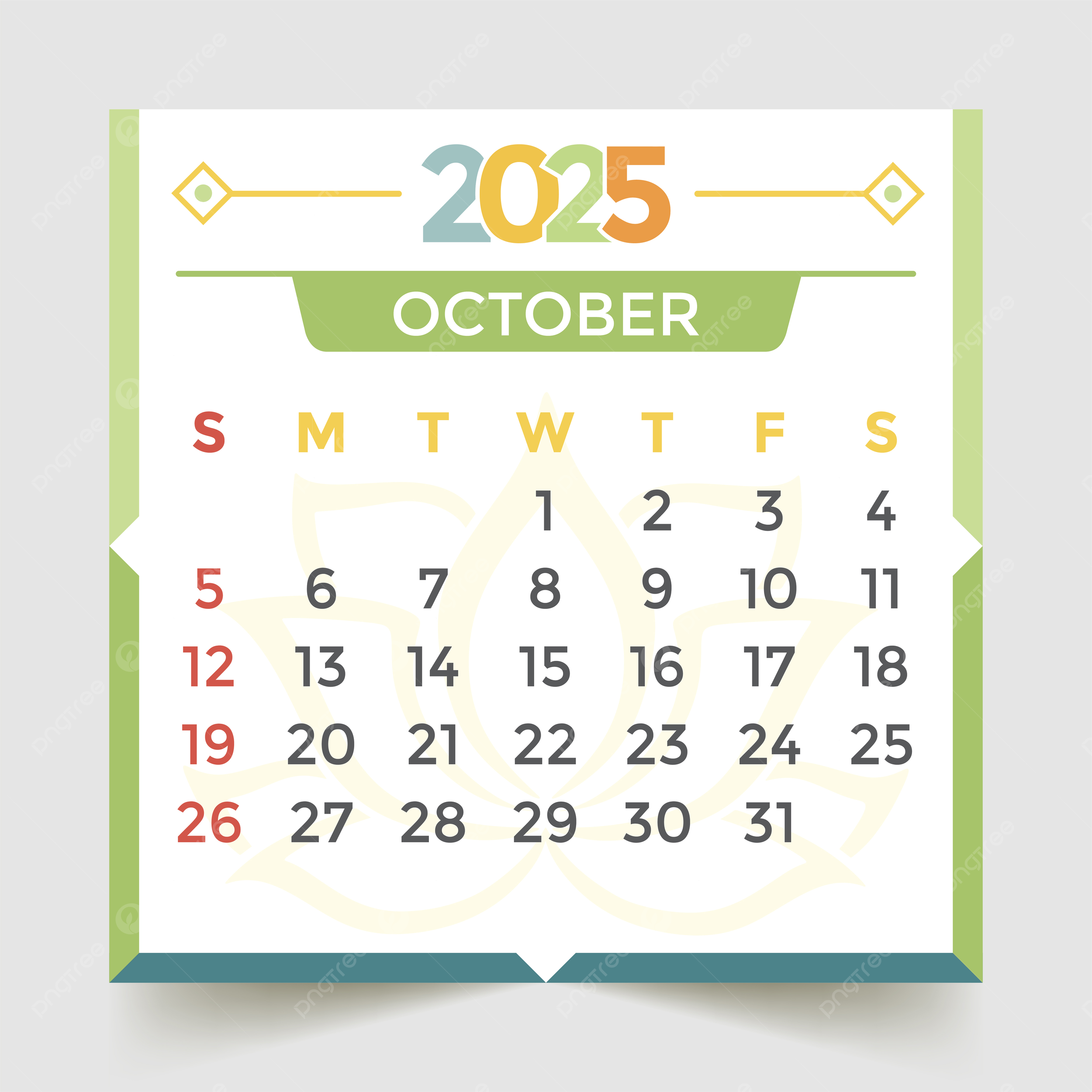 Free Printable Blank Calendar October 2025