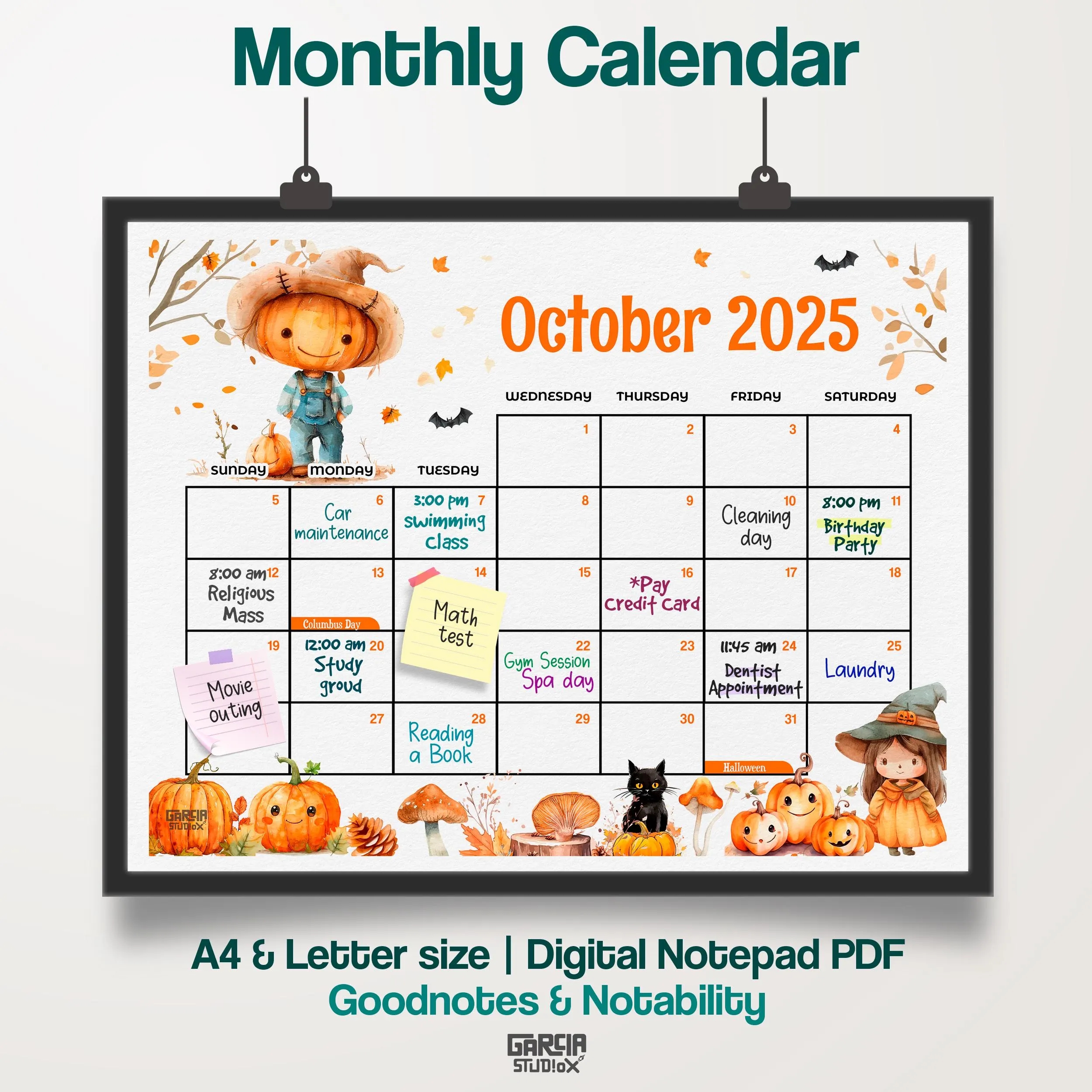 October 2025 Calendar Halloween Pumpkin Theme For Kids Printable Editable PDF Template Instant Download Monthly Planner Calendar 2025 Etsy Denmark