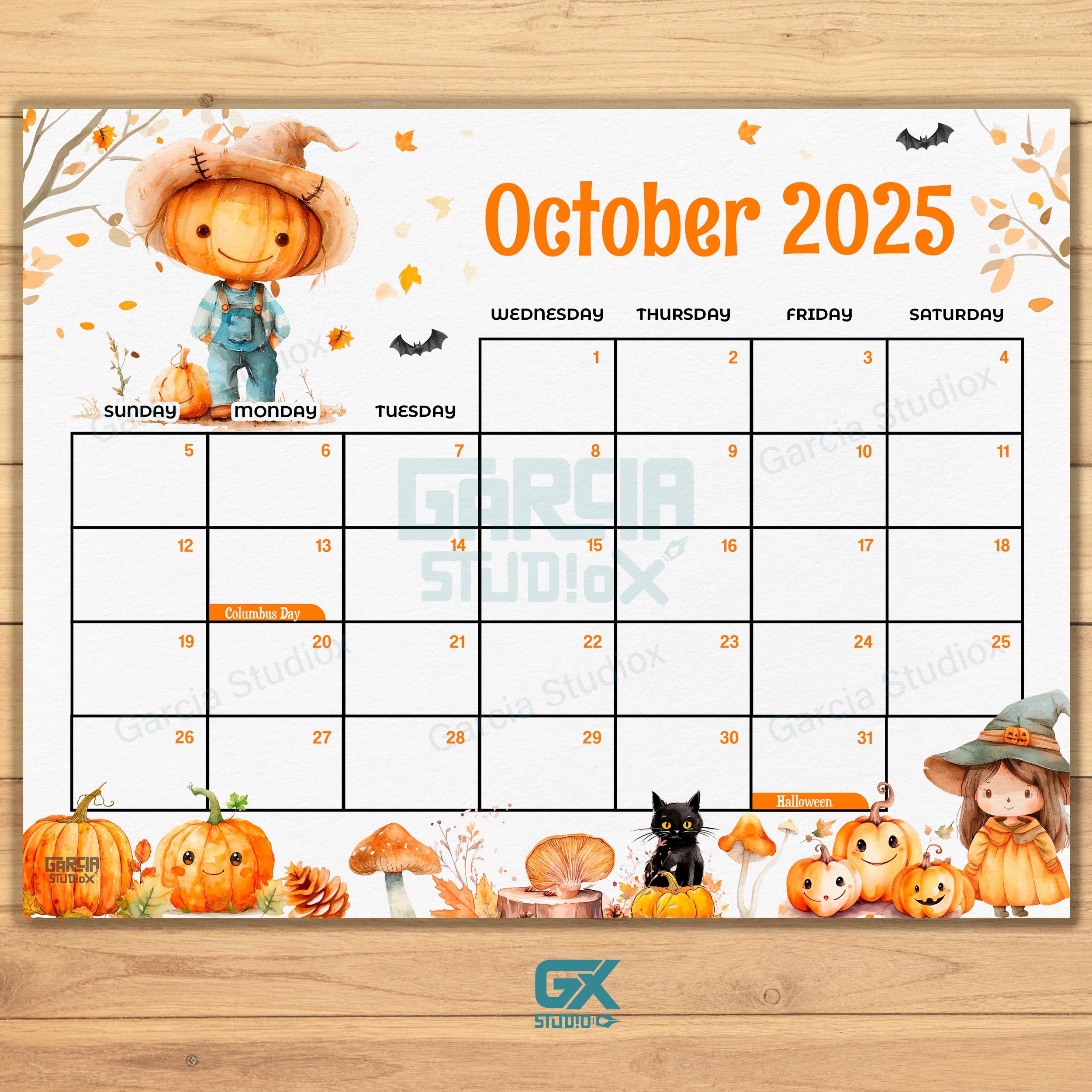 October 2025 Calendar For Kids