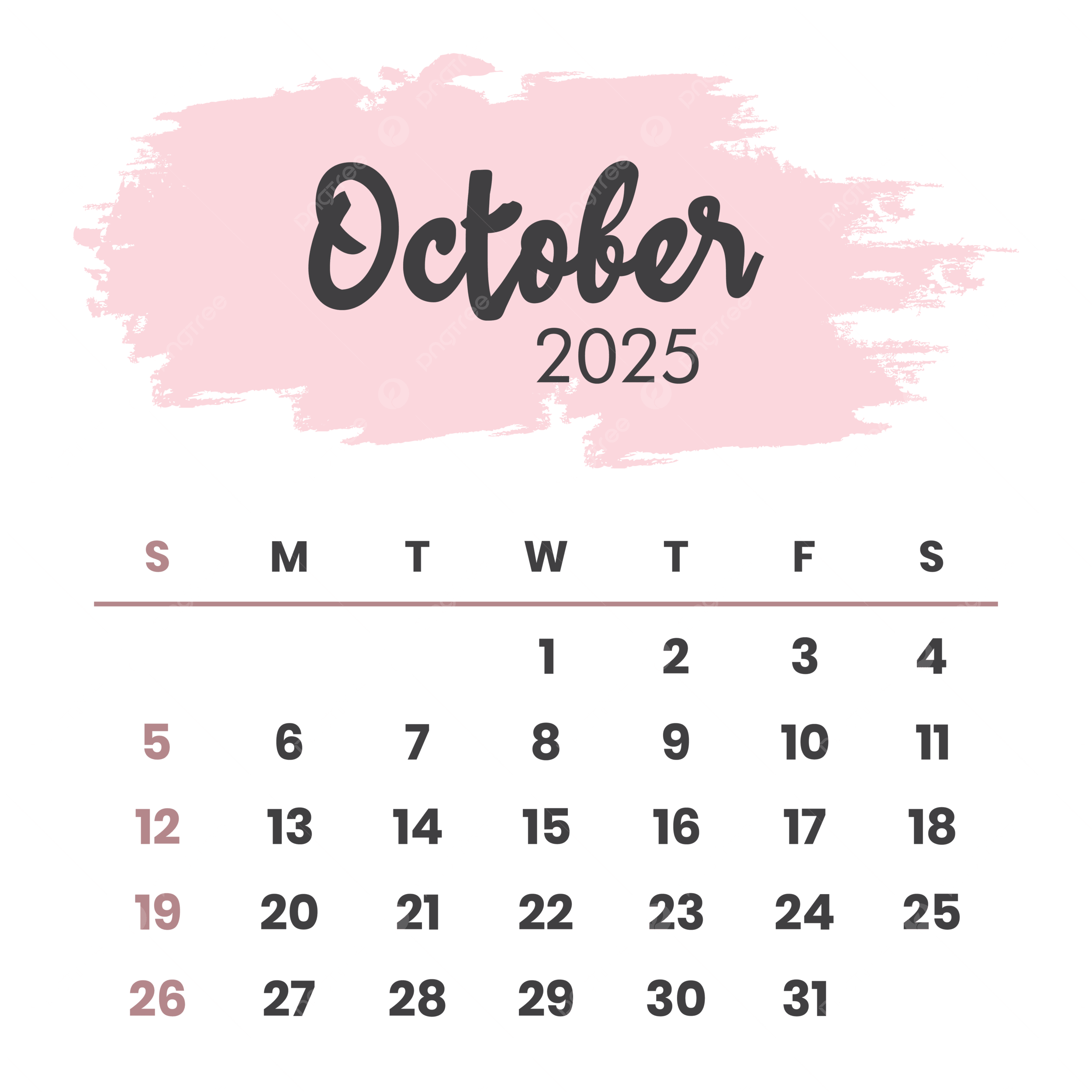 Printable October Calendar 2025