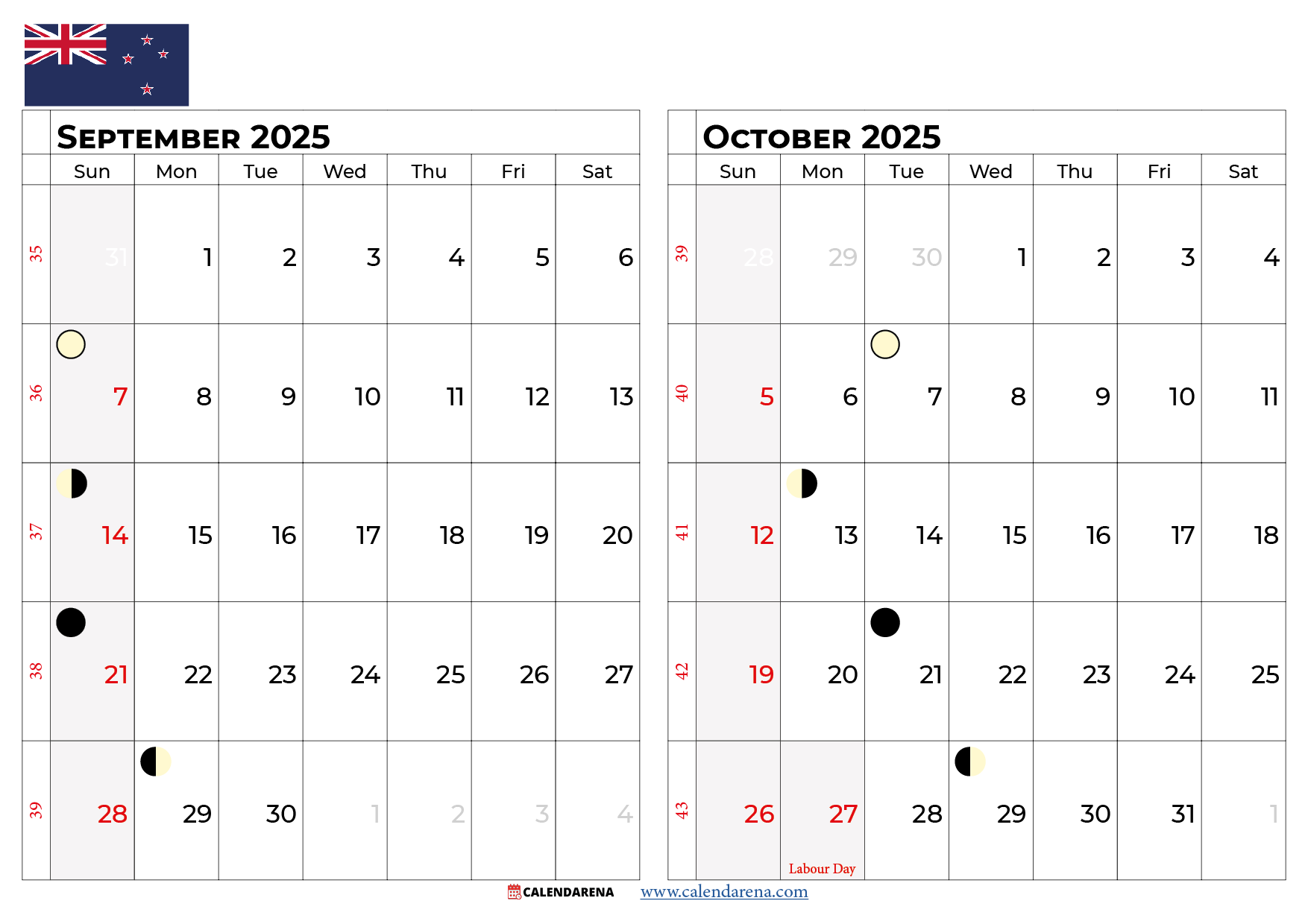 September October 2025 Calendar Printable