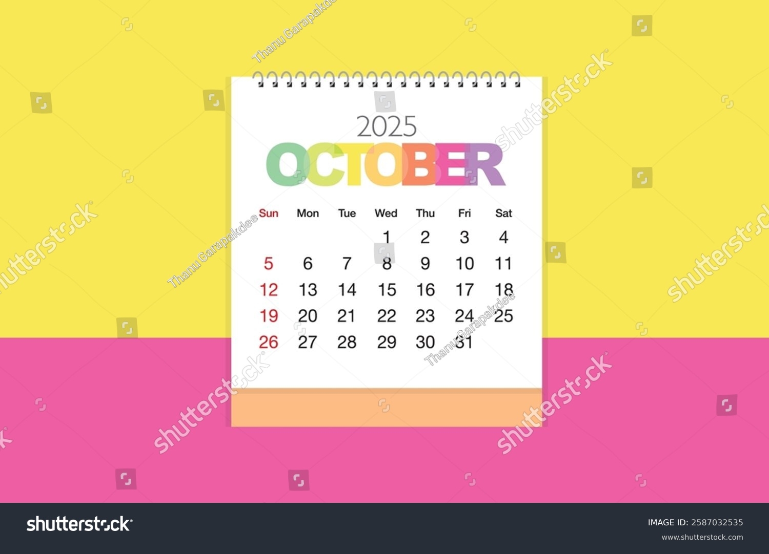 October 2025 Calendar Color