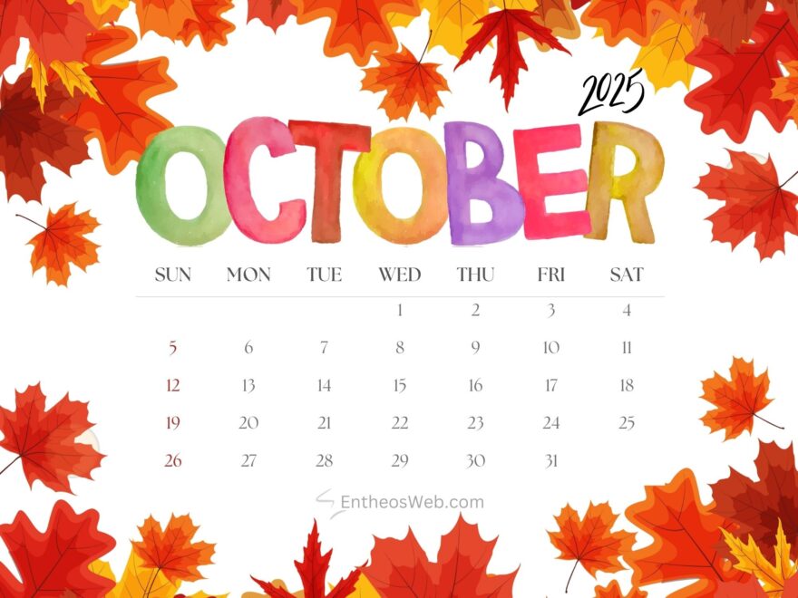 October 2025 Calendar Printables EntheosWeb