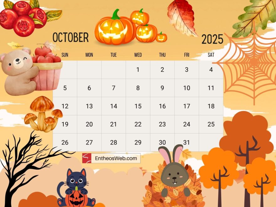October 2025 Calendar Printables EntheosWeb