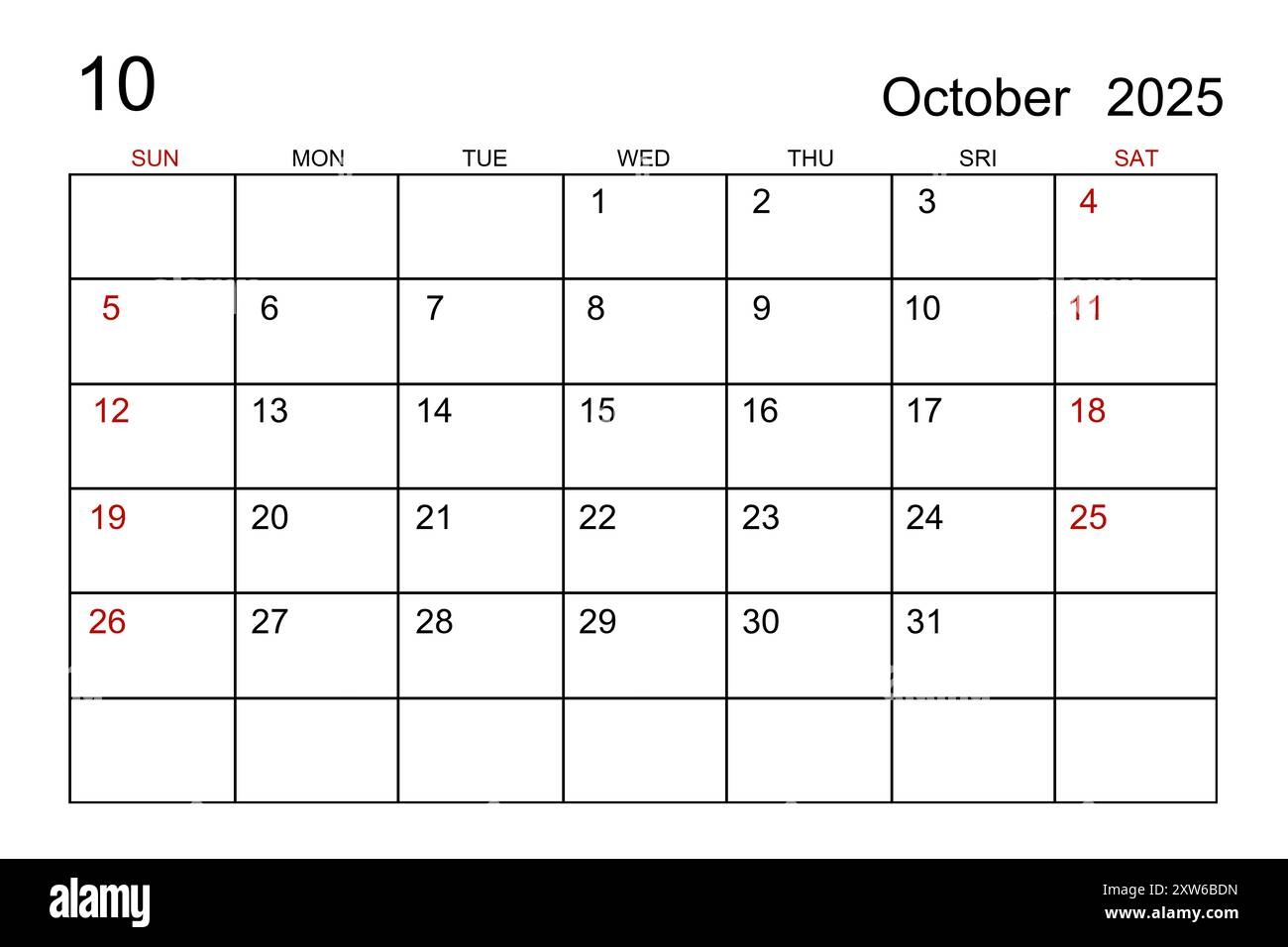 Calendar For October 2025