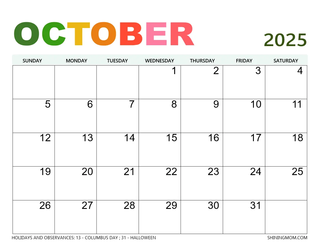 Calendar Of September And October 2025