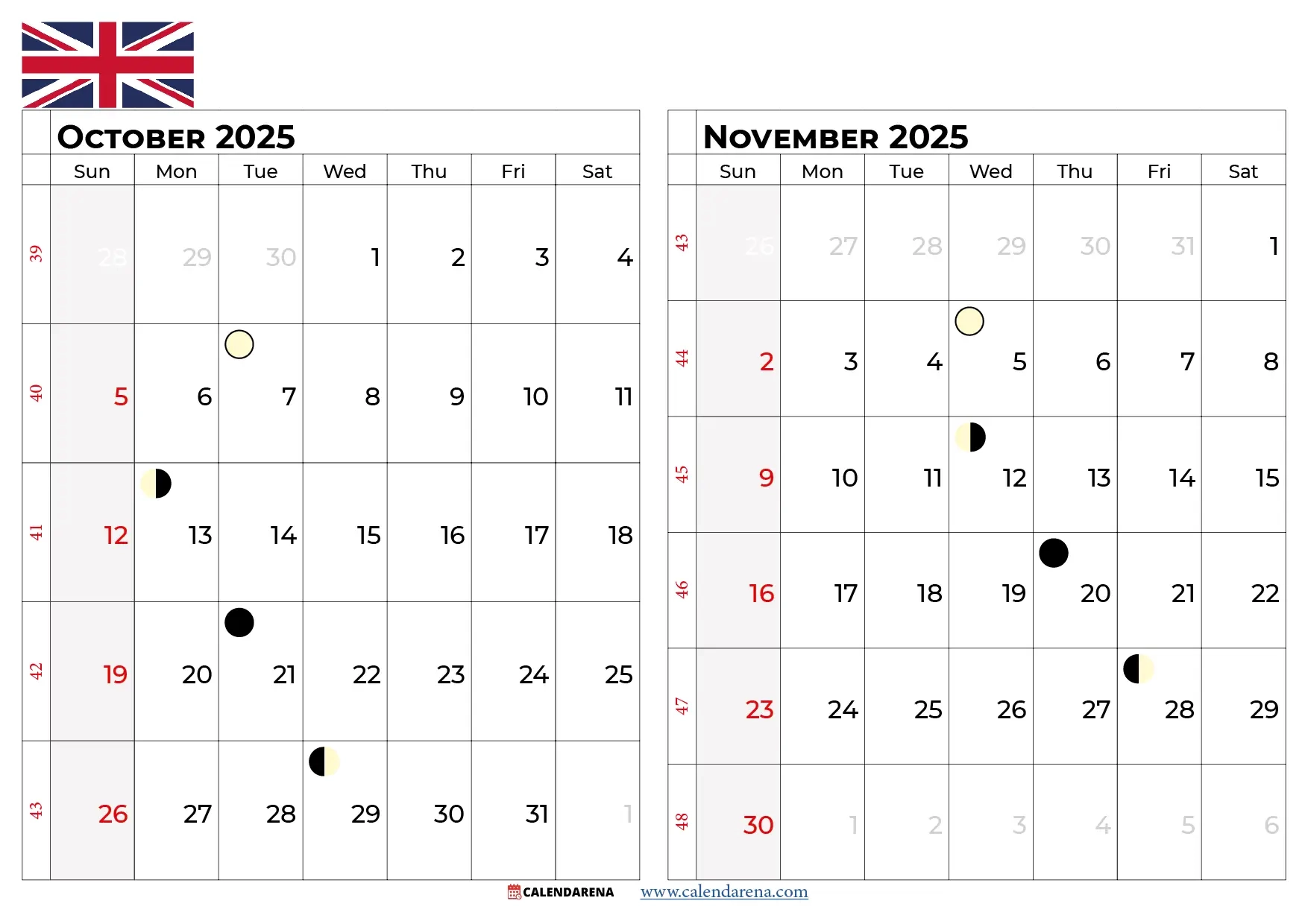October 2025 Calendar With Holidays Uk