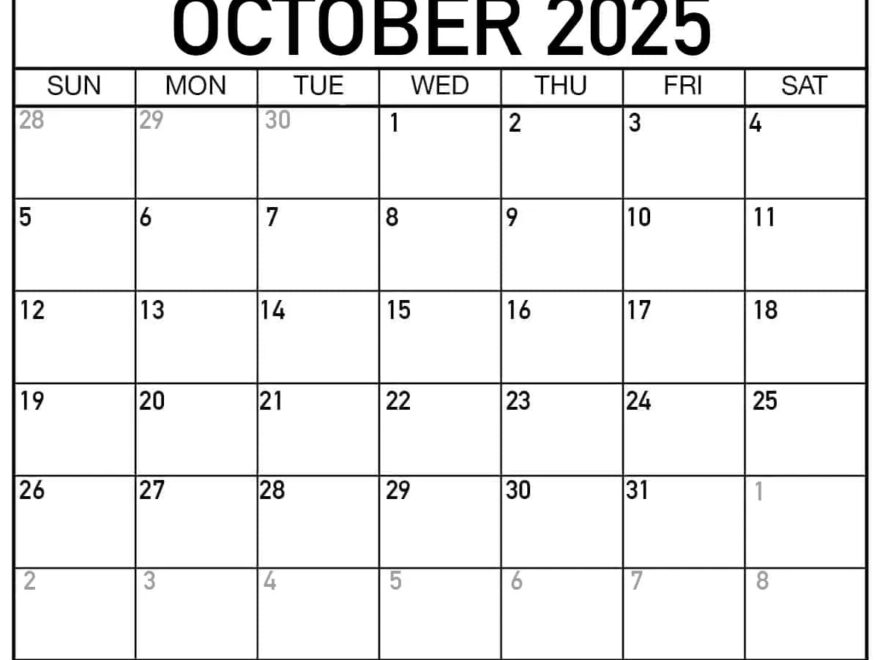October 2025 Calendars Free Printable Templates