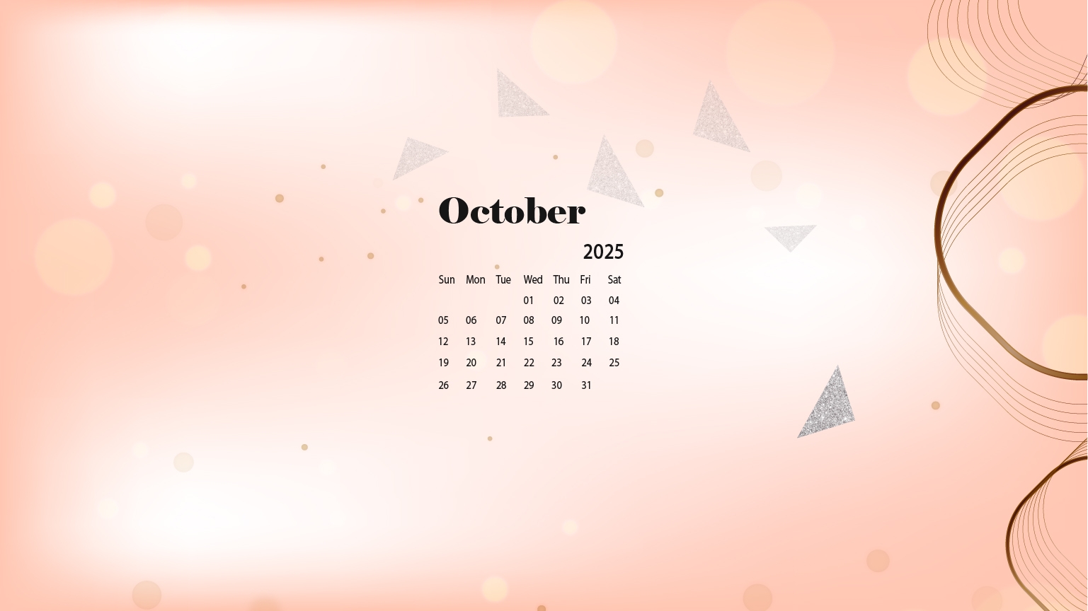 Free Desktop Calendar Wallpaper October 2025