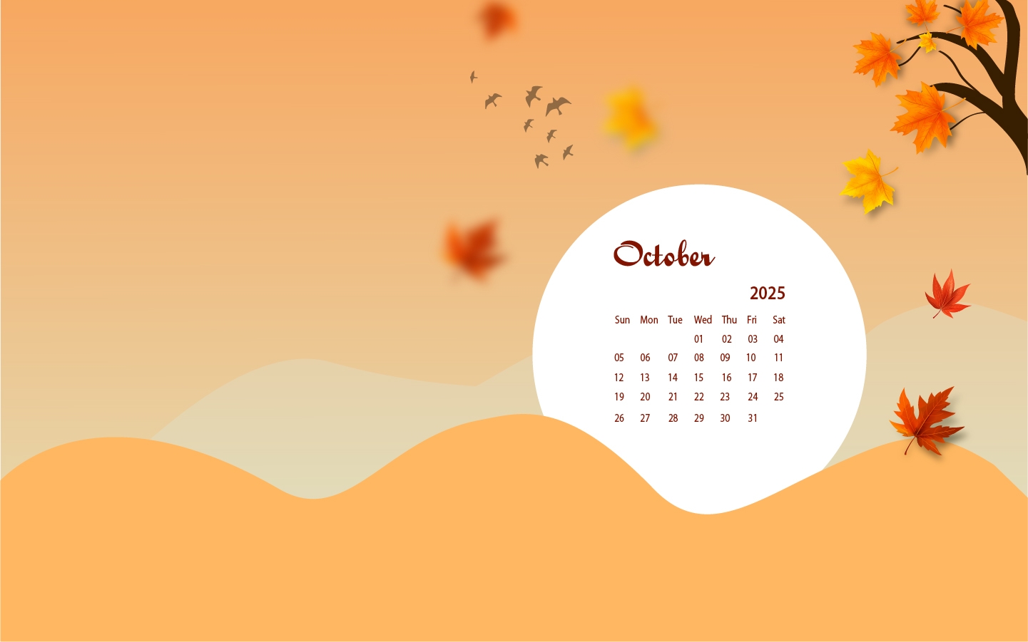 October 2025 Desktop Wallpaper Calendar CalendarLabs
