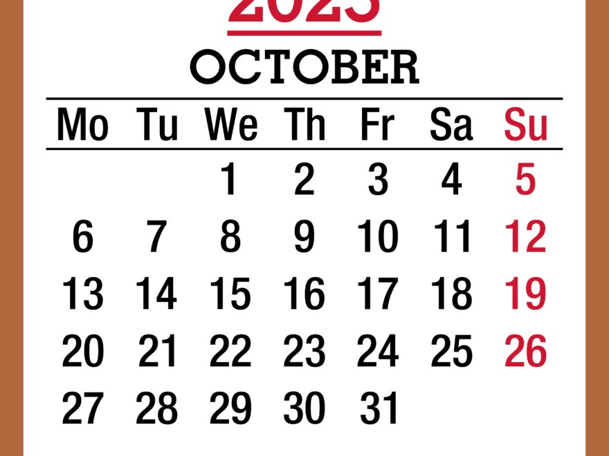 October 2025 Monthly Calendar Printable Free Beige Monday Start PashaCoffee