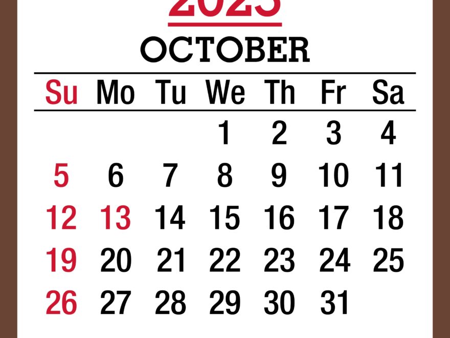 October 2025 Monthly Calendar With Holidays Printable Free Brown Sunday Start PashaCoffee