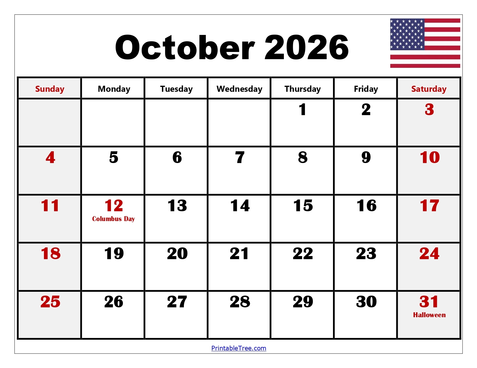 Julian Calendar 2026 Oct 1