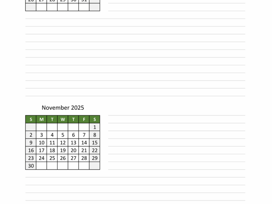 October And November 2025 Calendar WikiDates