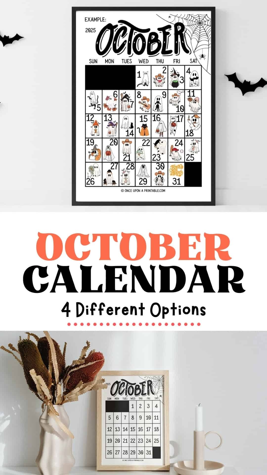 October Calendar Printable Free Once Upon A Printable