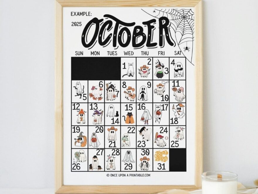 October Calendar Printable Free Once Upon A Printable