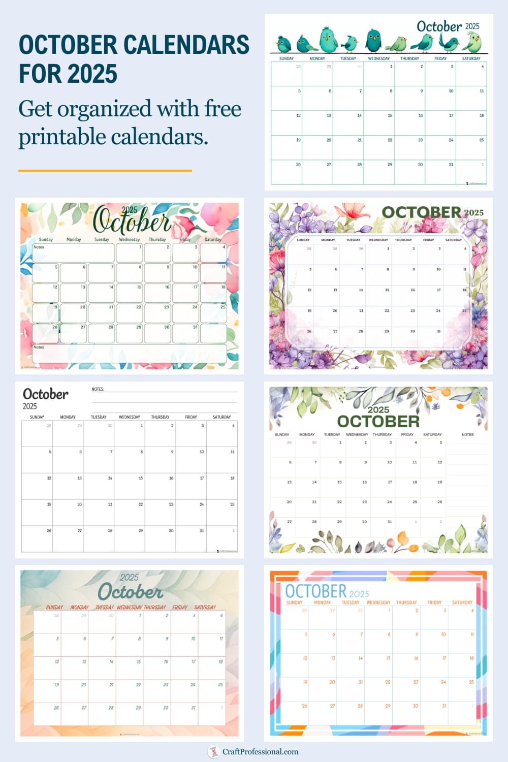 October Calendars Plan Your Month With Our Free 2025 Printables 