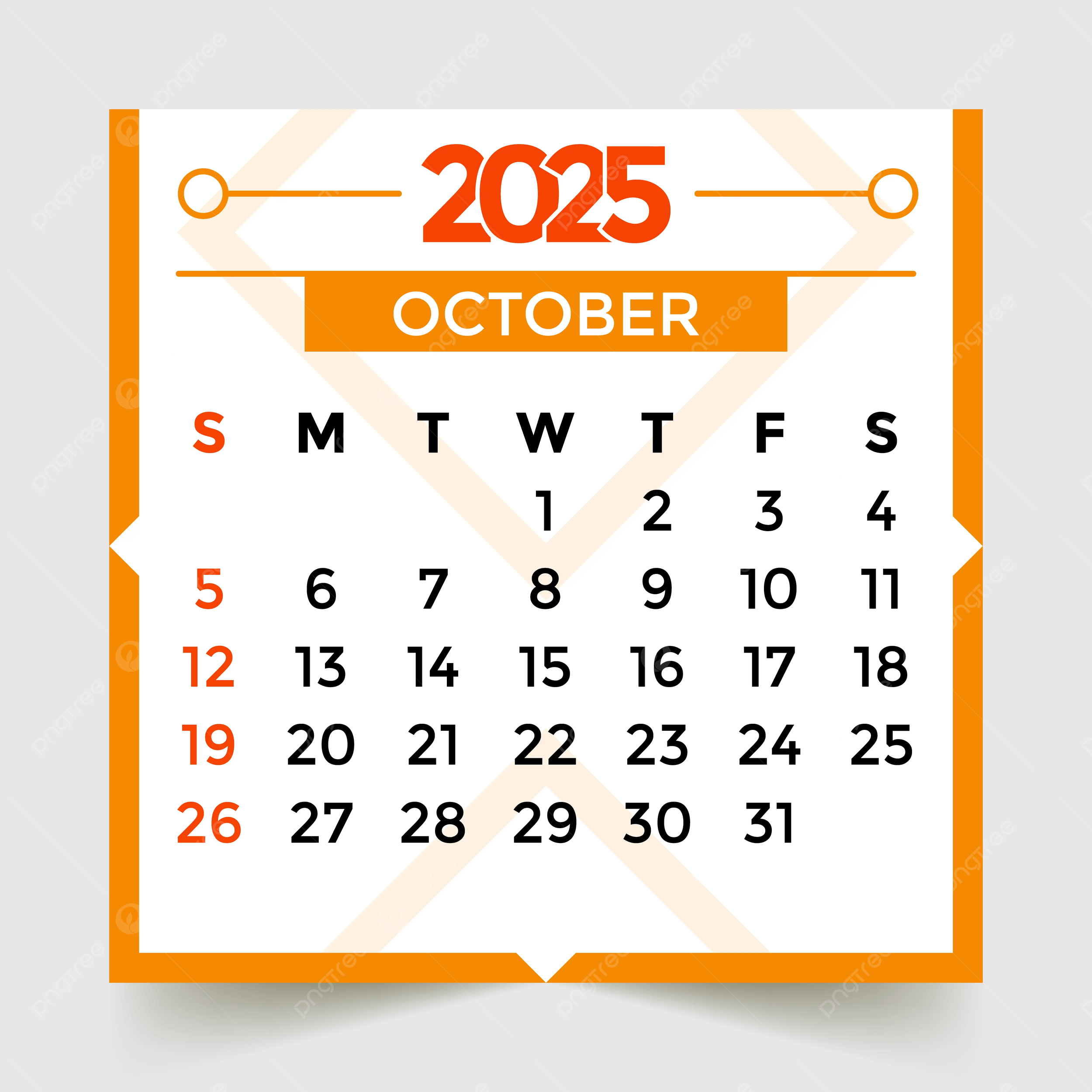 2025 October Calendar Template