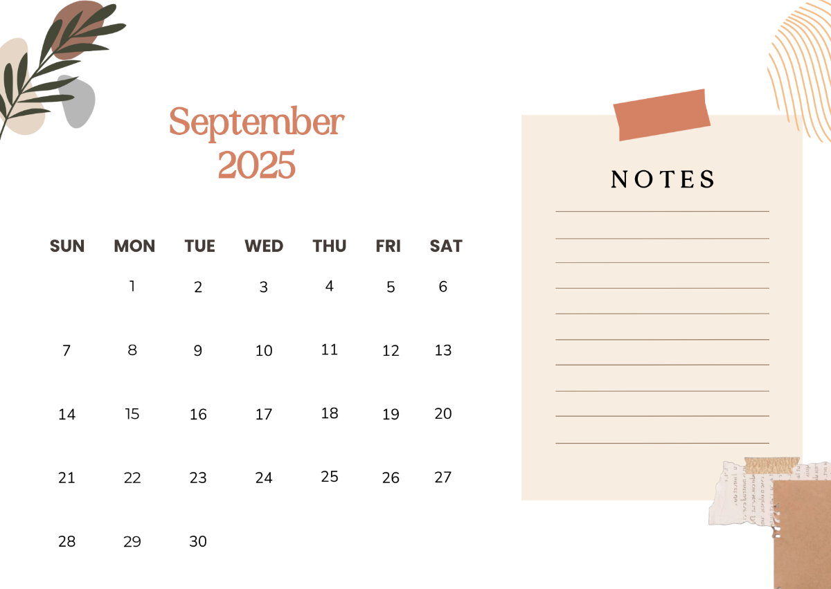 Page 2 Free September 2025 Calendar Templates Editable And Printable